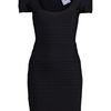 Hervé Léger Lotus Scalloped Dress in Black - Lyst