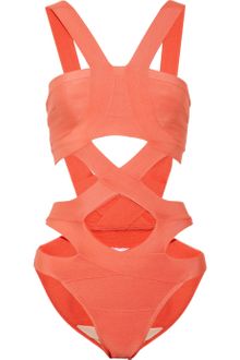 Hervé Léger Cutout Bandage Swimsuit - Lyst
