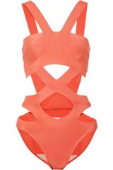 Hervé Léger Cutout Bandage Swimsuit