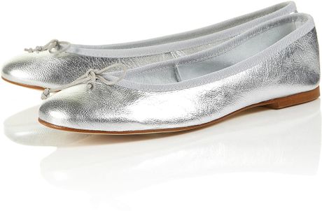 Koko Koko Soft Leather Ballet Shoes in Silver - Lyst