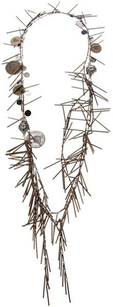 Lanvin Coin Necklace in Silver - Lyst