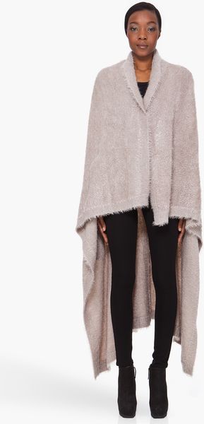  Long Fuzzy Cape Cardigan 