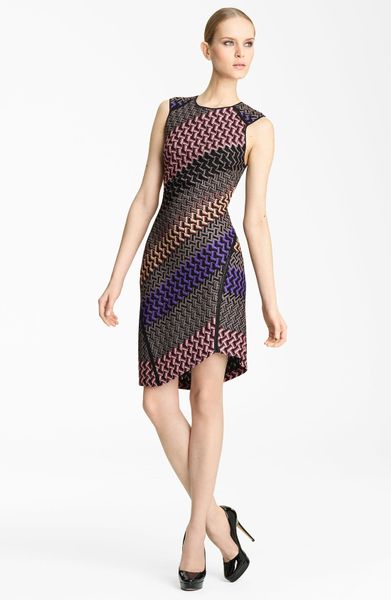 Missoni Patchwork Asymmetrical Hem Dress in Multicolor (multi) - Lyst
