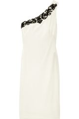Notte By Marchesa Oneshoulder Embellished Silkcrepe Dress