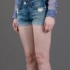 Rag & Bone Destroyed Emma Short in Blue - Lyst