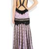 Roberto Cavalli Printed Silkchiffon and Lace Gown in Purple (violet) - Lyst