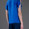 Stella Mccartney Slit Sleeve Top in Blue - Lyst