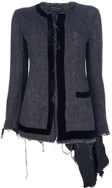 Yohji Yamamoto Waterfall Back Jacket in Gray (grey) - Lyst