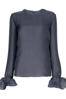 Yves Saint Laurent Ruffle Cuff Top - Lyst