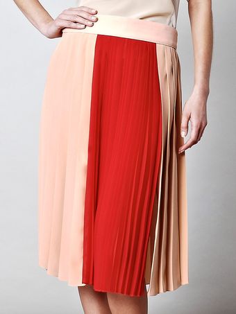  Pleated Silk Chiffon Skirt 