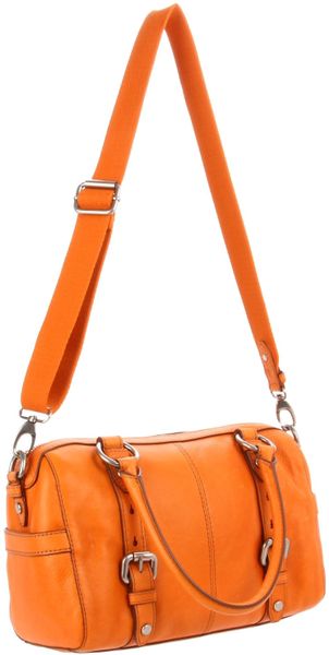 orange fossil purse