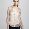 Haute Hippie Sheer Floralprint Blouse in Beige (suntan) - Lyst