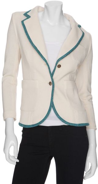  Bromley Blazer With Turquoise Piping 