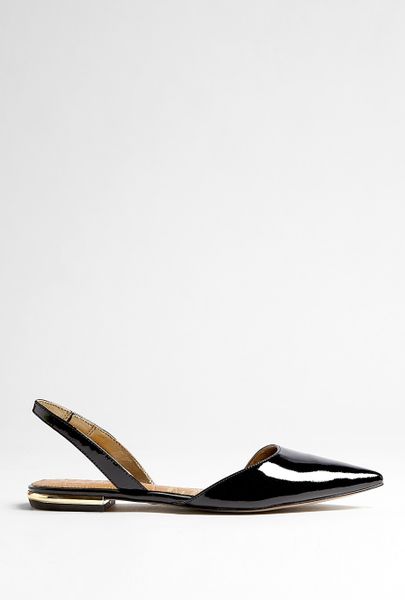 Sam Edelman Black Patent Harper Sling Back Flat Pump in Black - Lyst