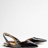 Sam Edelman Black Patent Harper Sling Back Flat Pump in Black - Lyst
