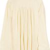 See By Chloé Pleated Hammered Silk Blouse in Beige (cream) - Lyst