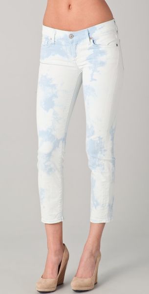 7 For All Mankind Roxanne Cropped Jeans in Blue - Lyst