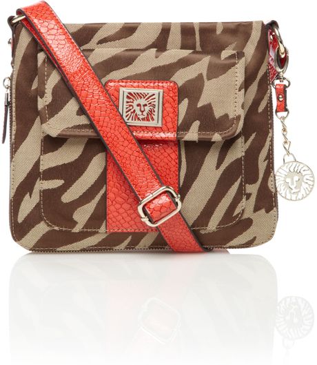 Ak Anne Klein Mane Trinity Cross Body Bag in Animal (orange)