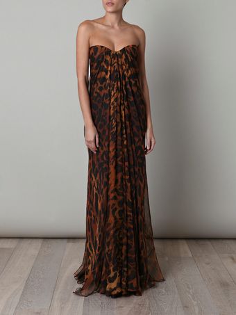 Alexander McQueen Silk Chiffon Ocelotprint Dress - Lyst