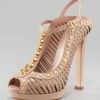 Alexander Mcqueen Metalstud Tstrap Sandal in Beige (nude) - Lyst