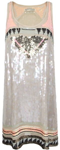 Allsaints Electric Vest Dress in Gold (turquoise/coral) - Lyst
