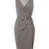 Andrew Marc Sleeveless Side Knot Stripe Dress in Blue (navy) - Lyst