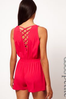 ASOS Collection Asos Petite Exclusive Playsuit with Cross Detail - Lyst