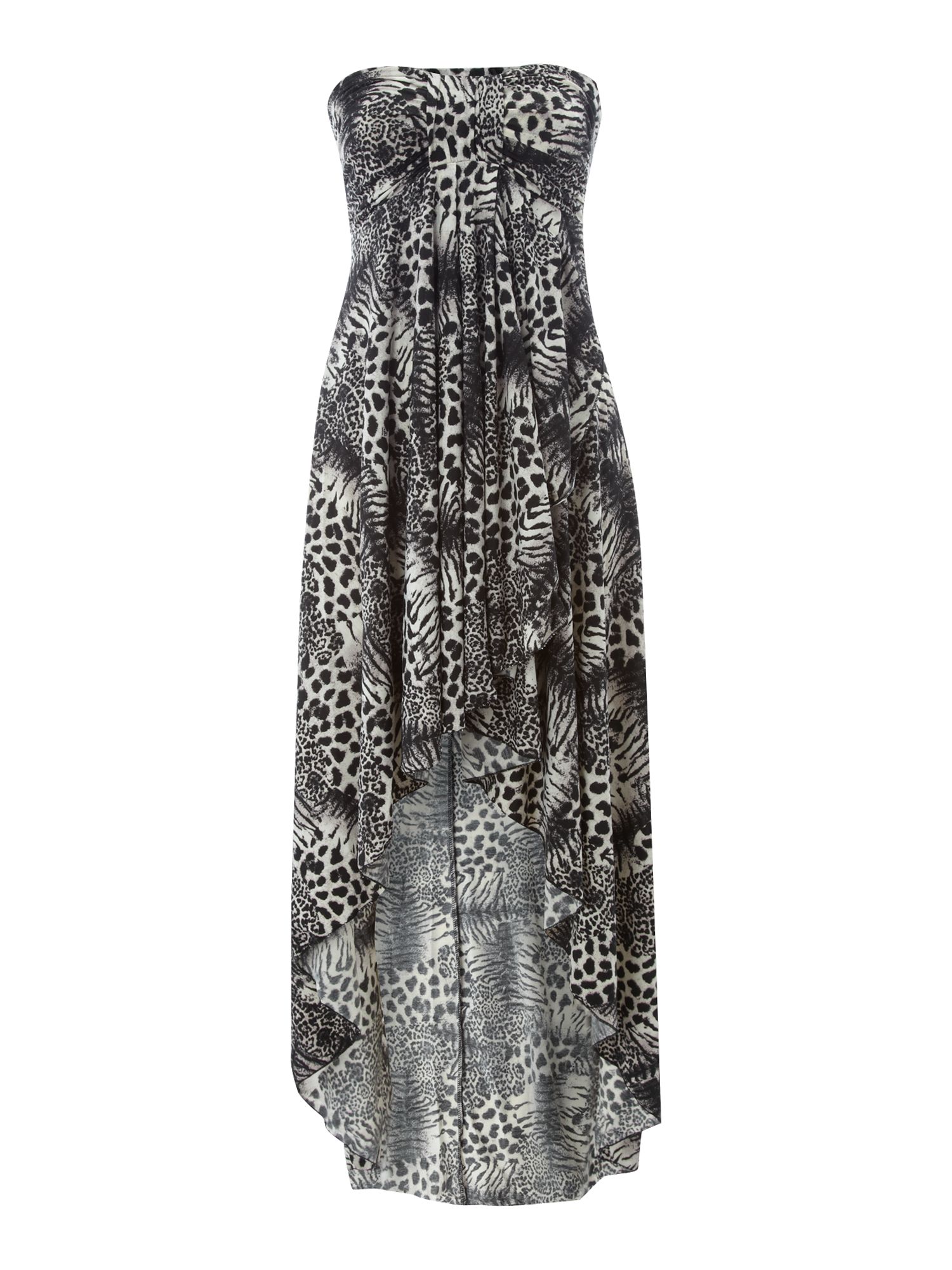 Ax Paris Animal Print Maxi Dress in Gray (grey) | Lyst