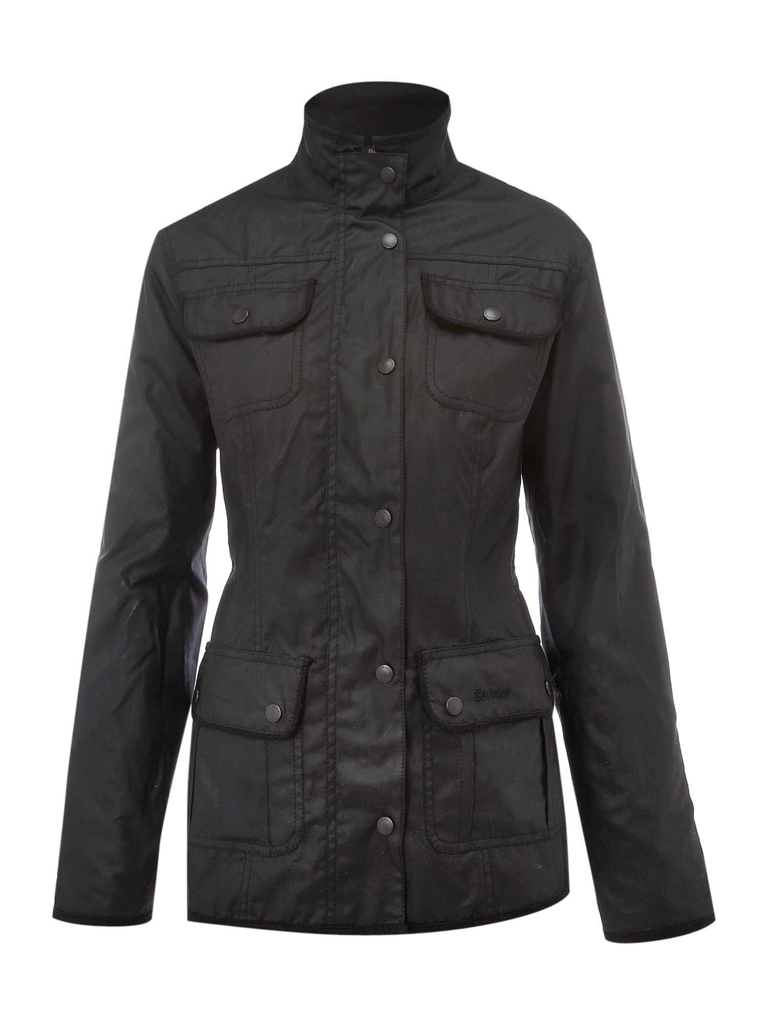 Barbour Ladies Wax Utility Jacket in Black Lyst