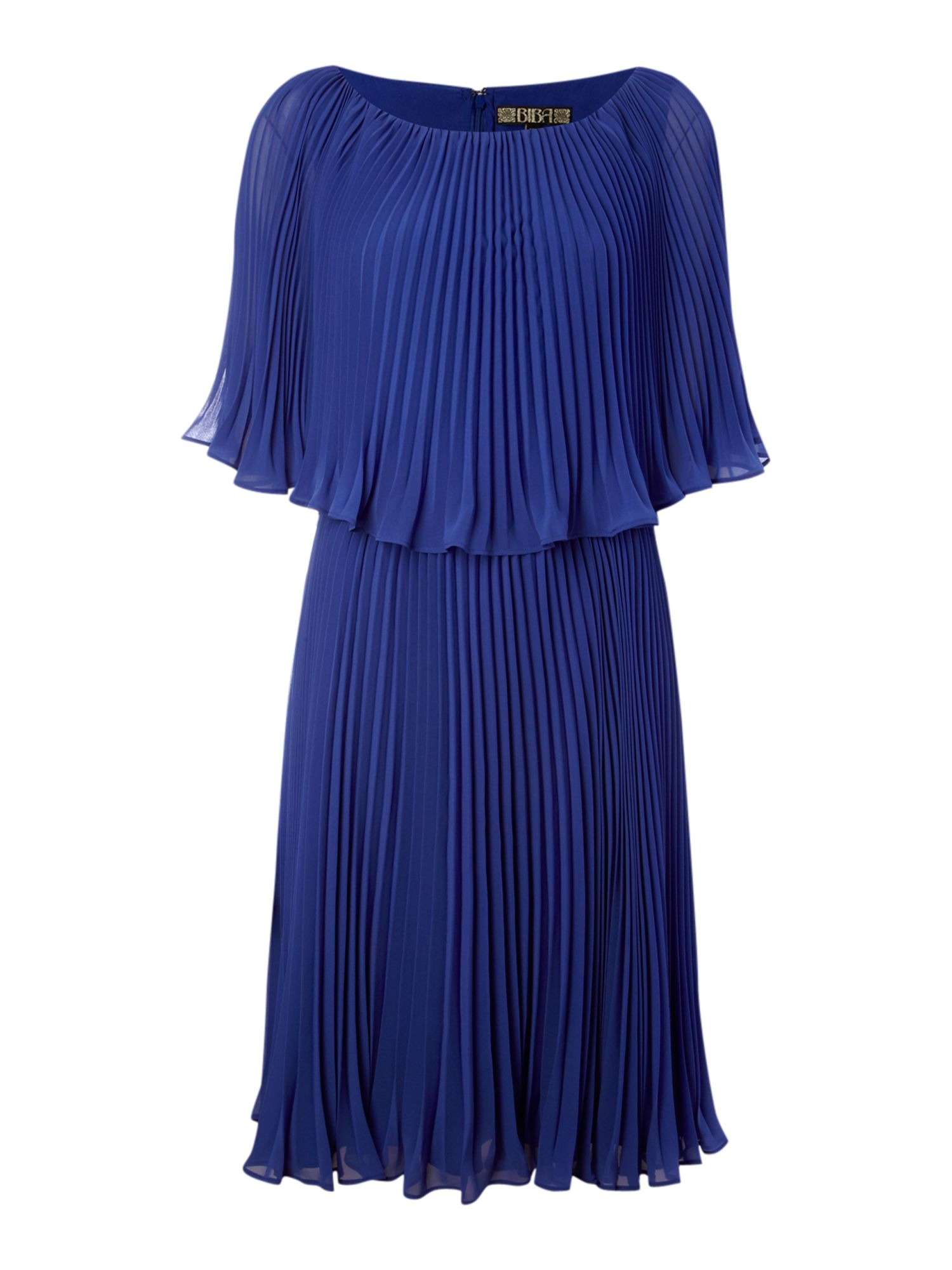 Biba Sunray Pleated Cape Dress in Blue (cobalt) Lyst