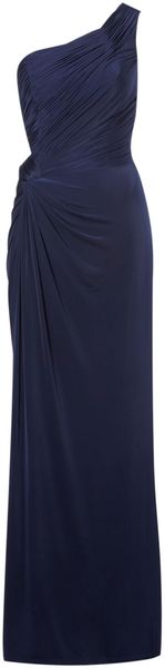 Biba Asymmetric One Shoulder Maxi Dress in Blue (navy) - Lyst