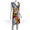 Calvin Klein Sketch Print Stretch Jersey Gathered Front Dress in Blue - Lyst