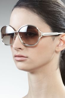 Carolina Herrera Shiny Metal Frame Sunglasses - Lyst