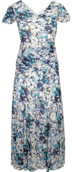 Cc Garden Floral Double Layer Dress in Blue (ice blue) - Lyst