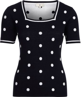  Spot Jacquard Short Sleeve Jumper 
