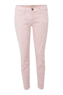 Current/Elliott Skinny Stiletto Mid Rise Leopard Pastel Jean - Lyst
