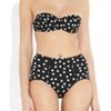 Dolce & Gabbana Polkadot Print Underwired Bandeau Bikini Top in Black - Lyst