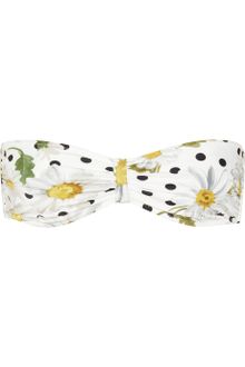 Dolce & Gabbana Daisyprint Bandeau Bikini Top - Lyst