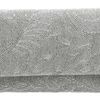 Dune Light Beaded Feather Clutch Bag in Gray (silver) - Lyst