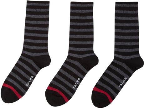 Falke 2 Colour Stripe Socks in Black - Lyst