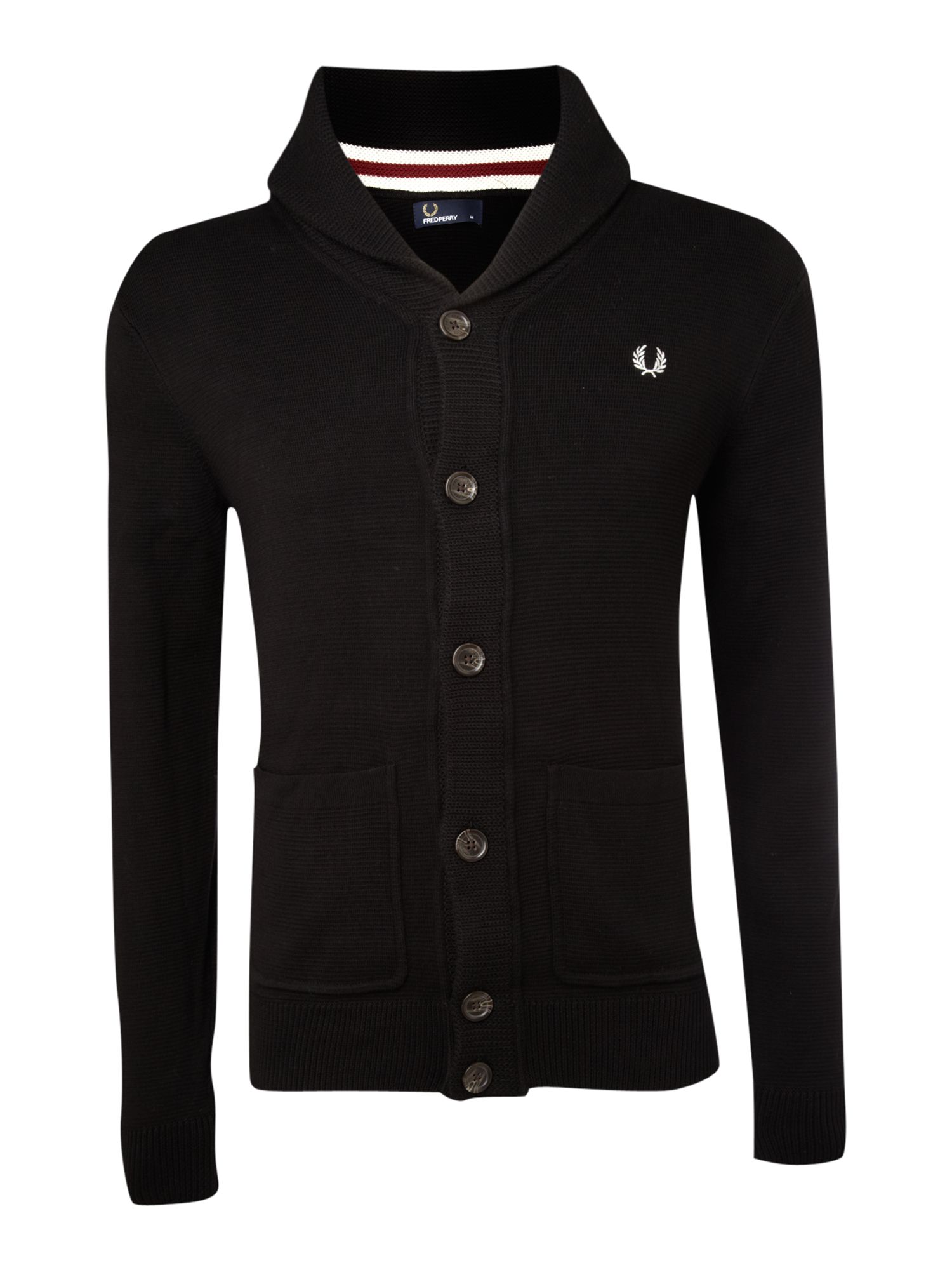 Fred Perry Half Milano Heavy Cardigan in Black for Men | Lyst
