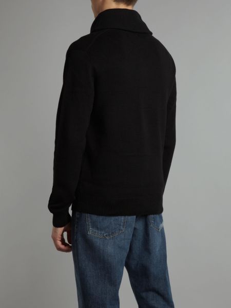 Fred Perry Half Milano Heavy Cardigan in Black for Men | Lyst