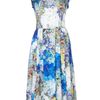 Full Circle Lotus 50s Full Midi Dress in Blue (multi-coloured) - Lyst