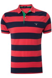 Gant Classic Fitted Bar Striped Polo Shirt - Lyst