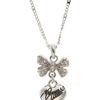 Guess Vintage Bow Pendant in Silver - Lyst