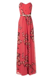 Jane Norman Butterfly Belted Maxi Dress - Lyst