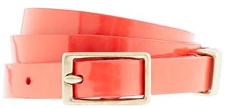 J.crew Patent Leather Belt in Orange (truly orange) - Lyst
