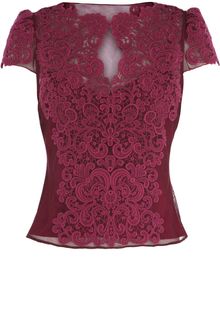 Karen Millen Heavy Cotton Lace Top - Lyst