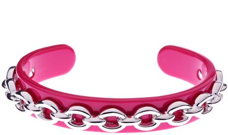 Karen Millen Narrow Custom Chain Cuff in Pink - Lyst