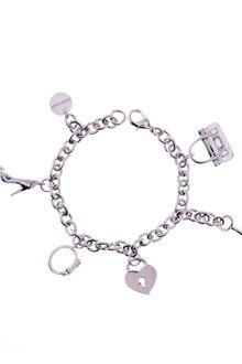 Karen Millen Karen Millen Heart Padlock Bracelet - Lyst